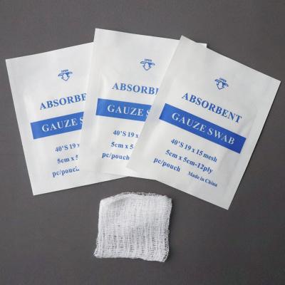 China Gauze Swabs Sterile Medical High Quality Disposable 10 x 10 12ply Environmental Absorbent Cotton Gauze Swab 7.5*7.5 for sale