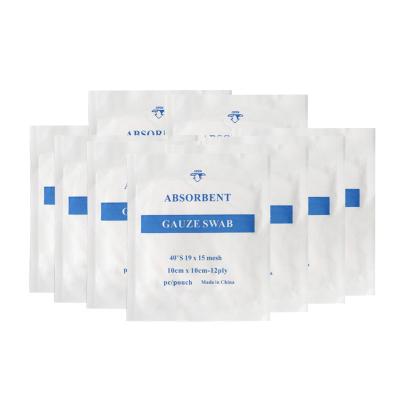 China Disposable Sterile Gauze Swab Swab 10cmx10cm 12ply Medical Sterile Gauze Cotton Gauze Swab Individually Wrapped Absorbent for sale