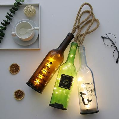 China Gift LED Lamp Bottle Glass For Home Decorative Glassware On Birthday Gift Hot Sale for sale