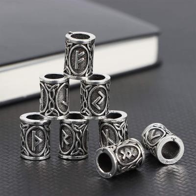 China 24pcs/Kit Norse Vikings Runes Beads Decoration Jewelry for Beards Hair Paracord Pendants &Bracelets DIY for sale