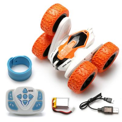 China RC Model Programming Rolling Toy Watch Remote Control Twister Off Road RC Double Sided Double Sided 360 Rotation Bounce Stunt Car for sale