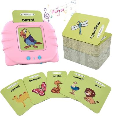 China Funny Bilingual Kindergarten Study Electronic Vocalization Word Cards Toy Early Education Machine Animal Card Preschool Child Eductional Toys for sale