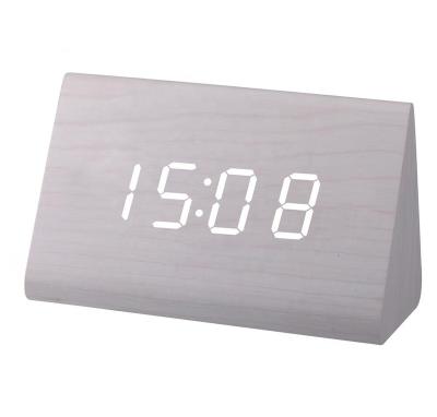 China Classroom High Quality Promotional Gift Table Student Triangle Student Display Electronic Digital Led Wooden Calendar Clock for sale