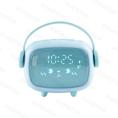 China Classes ET738 Cute Face Sleep Trainer Smart Clock LED Table Clock For Kids for sale