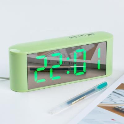 China Calendars Touch Head Led Mirror Clock Digital Led Clock USB Cable Led Clock for sale