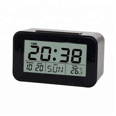 China Sizes LCD Digital Calendar Desk Clock With Led Backlight for sale