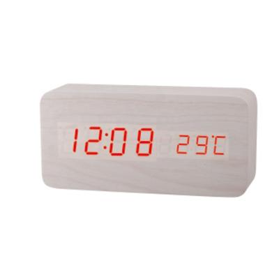 China Wooden Calendars Digital Alarm Clock, Lead Time Display Digital Wooden Desk Clock with 6 Level Warm Brightness, Temperature, Humidity for sale