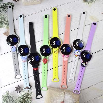 China Day/Date Cheap Hot Selling Children Round Lovely Cartoon Touch Digital Wrist Led With Customized Doll Girl Boy Led Touch Silicone Watch$ for sale