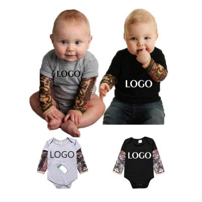 China Soft Cotton Rib Romper With Snap Button Loose Logo Baby Clothing Custom Made Cloth Baby Long Sleeve Onesie Zipper Tattoo Cute Onesie Sweater for sale