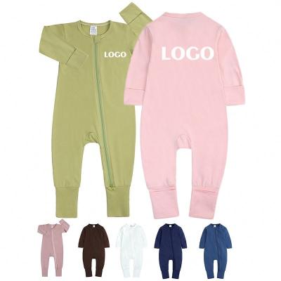 China Hot Sale OEM COTTON Baby Onesie Zipper Baby Toddler Boy Clothes Full Cotton Unisex Knitted Rompers Customized Logo Printing Support Zipper for sale