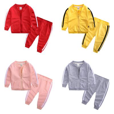 China 2022 New Casual Children's Autumn Long Sleeve Zipper Sweater Children's Sweater Suit Children's Two-piece Set for sale