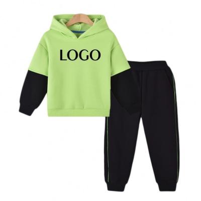 China Jogger Hoodie Set 2022 High Quality Solid Wholesale Customize Your Own Store Jogging Kids Jogger Suits Logo Sweatsuit Sets Outdoor Kids Tracksuits for sale