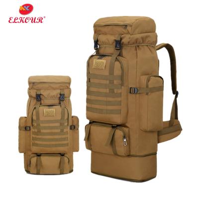 China Waterproof Outdoor Luggage 56-75L Backpacks Camouflage Increase Waterproof Military Rucksacks for sale