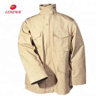 China Breathable military jacket army dress uniform m65 field jacket khaki beige color for sale