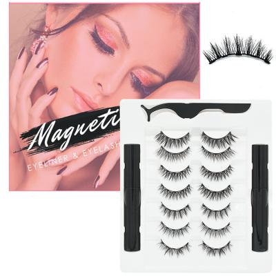 China Strong Magnetic Private Label Reusable 7 Pairs Natural Magnetic Eyeliner And Lashes Kit Magnetic Lashes With Liner for sale