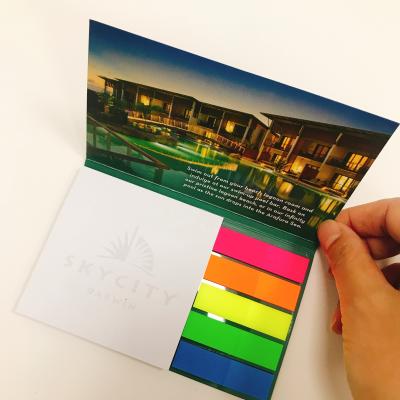 China Self Adhesive High Quality Customized Sticky Notes Set With PET Fluorescent Color Plastic Stiy Notes for sale