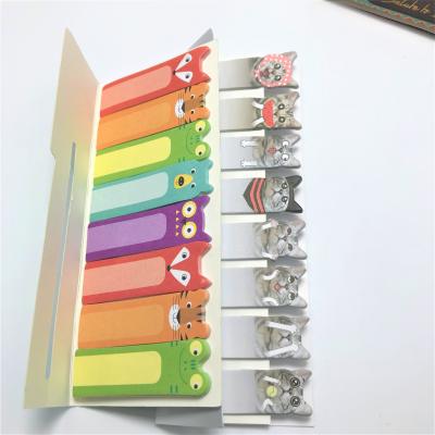 China Wholesales Self Adhesive Promotional Pocket Sticky Notes Sticky It Mail Note With Colorful Cute Cartoon Book Markers Memo Pad for sale