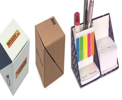 China Self Adhesive Custom Foldable Pen Holder Cube Logo Note Pad Sticky Box for sale