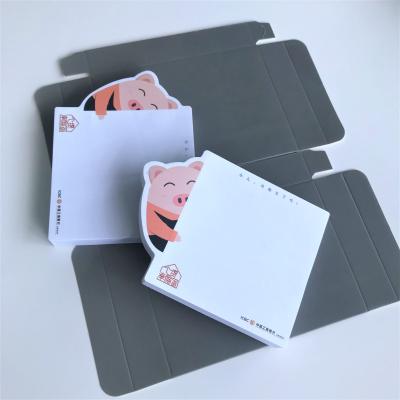 China Self Adhesive High Quality Customized Pig Shaped Die Cut Logo Printing Sticky Notes for sale