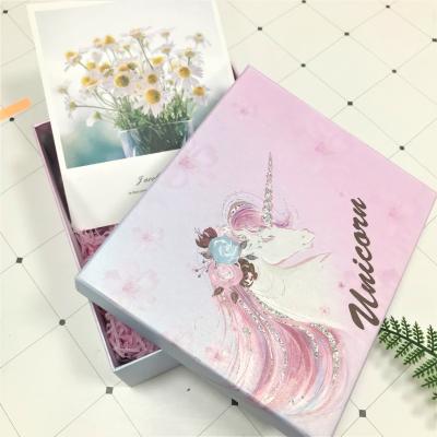 China Recycled High Quality Recycled Flower Cardboard Paper Gift Box Cartoon Materials Baby Shoes Pink Package Box Rigid Custom Paper Gift Box for sale