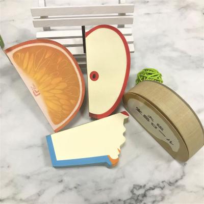 China 3D fruit shape self-adhesive custom sticky notes cute multicolor memo pad /memo pad for sale