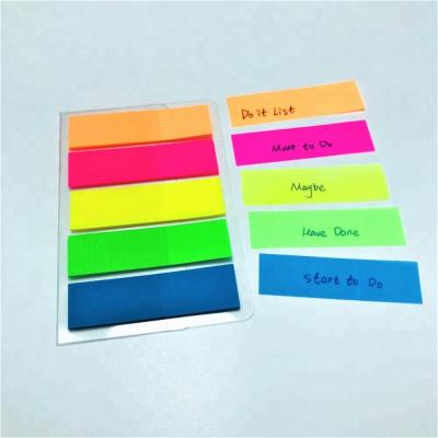 China Custom Self-adhesive Desktop Logo Printing Pet Divider Colorful Index Tabs Sticky Notes for sale