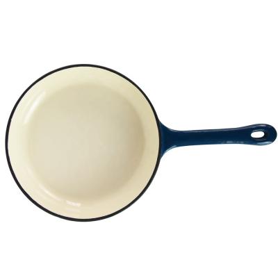 China Sustainable Double Use Enamel Cast Sauce Pan With Fry Pan , Gradient Blue for sale