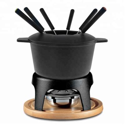 China Best Selling Fashionable Color Enamel Cheese Pot Melting Chocolate Pot for sale