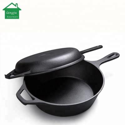 China Sustainable Pre-Seasoned Cast Iron Combo Cooker for sale