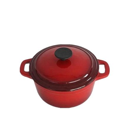 China Cast Iron Viable Red Enamels Around Dutch Oven With Lid for sale