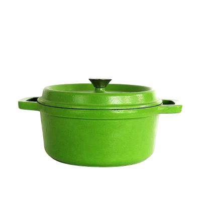 China Green Color Sustainable Cast Iron Dutch Oven for sale