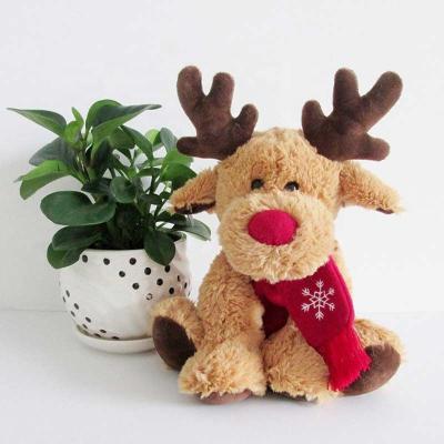 China Wholesale Custom New Lovely Christmas Elephant Cartoon Moose Sitting Animal Deer Plush Toy Stuffed for sale