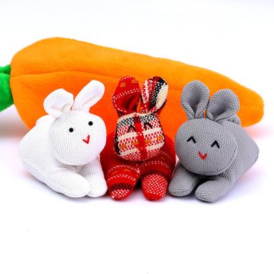 China Wholesale Plush Three Bunnies In A Carrot Easter Purse 3 Bunnies In The Carrot Purse Zipper Bag Funny Toy for sale