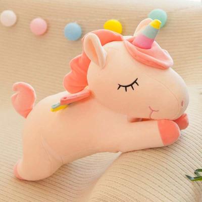 China Gifts Stuffed Unicorn Plush Pillow Toy Rainbow Flying Horse Stuffed Animals Christmas Gift for Girls Horse Plush Pillow for sale