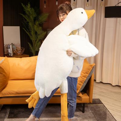 China Factory direct home supply decoration big white goose pillow baby lying down pillow plush Toy Lying Big White Goose doll for sale