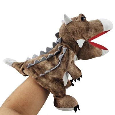 China Kids Play Plush Dinosaur T-rex Hand Puppet Stuffed Toy Open Movable Mouth For Role Play Creative Gift For Kids Toddlers for sale