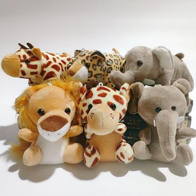 China Cute Fun Mini Monkey Tiger Giraffe Lion Elephant Dinosaurs Stuffed Animal Key Chain Forest Animal Toys Cute Plush Toy Keychain /stuffed for sale