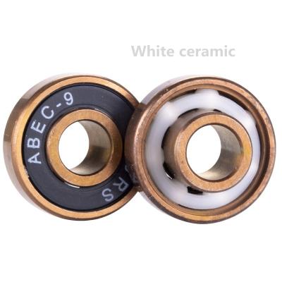 China Skateboard Bearings Manufacturers Spot Professional ABEC-9 Skateboard Bearing Wheel Skate 608 RS Mute Fast Twisted White Ceramic Skateboard Bearings for sale