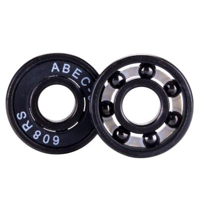 China Skateboard Bearings Fast Mute Pads Bearing Hybrid 608 High Speed ​​Black High Precision Ceramic Skateboard Bearings for sale