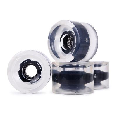 China OEM Adult Wholesale 70*51mm Black Longboard Cruiser Wheels Custom Light Led Transparent Polyurethane Skateboard Wheels For Sale for sale