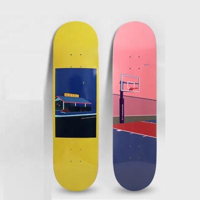 China Best Selling Outdoor Activities Blank Skateboard Decks Popular Skateboard Dual-Rocker Maple Blank Deck Maple Design Skateboard Deck 7 ply for sale