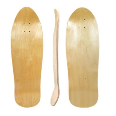 China Outdoor Activities 10 Inch Cruiser Board White Old School Maple Wood Skateboard Dual Kick Board Rocker Landboard 315 Surfboard For Sale for sale