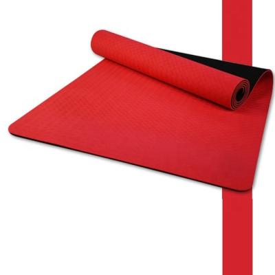 China Anti Slip And Waterproof Eco Friendly Anti Slip Yoga Mat Thick Tape Custom Printed With Carry Straps for sale