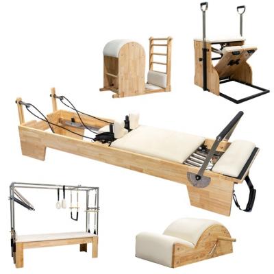 China High Quality Exercises Low Price Cadillac Body Stretching Yoga Equipment Fitness Equipment Five-Piece Pilates Reformer Chair Complete Set for sale