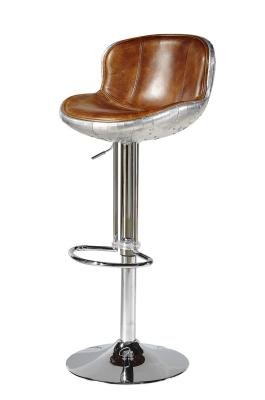 China Chromed Base Leather Counter Stools , Counter Height Swivel Bar Stools With Backs for sale