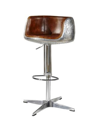 China Dark Tan Brown Leather Cup Shape Height Stool With Rotating And Lifting Function for sale