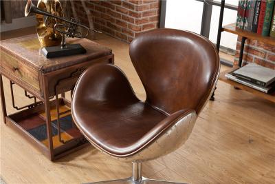 China Industrial Loft Leather Office Swan  Chair Thick Aluminium Sheet Full handwork Craft for sale