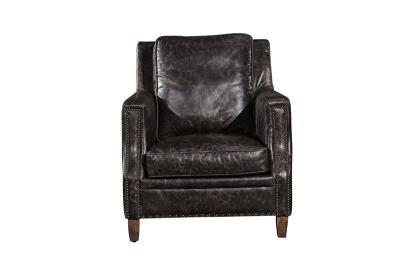 China Industrial Loft High Back OX Leather Armchair With Solid Hardwood Frame for sale