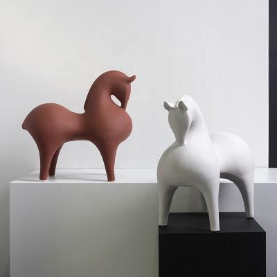 China Europe Pattern Nordic Horse Decorative Vintage Ornament Other Home Decoration Ceramic Decors for sale