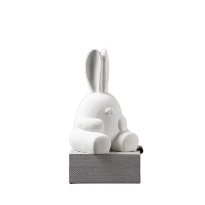 China Factory Supply Lucky Money To Help Marriage Minimalist House Rabbit Decorations Frosted Ceramic Rabbits Ornaments for sale